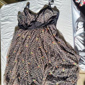 Betsey Johnson Leopard print with flowers dress size 22